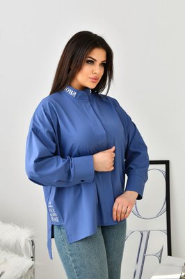Женская блуза из софта цвет джинс р.56/58 452867 452867 фото