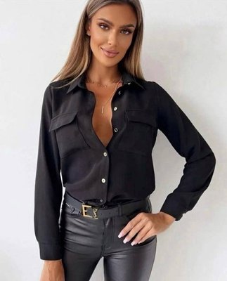 Женская блуза цвет черный р.54/56 449220 449220 фото