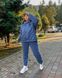 Жіночий теплий спортивний костюм колір джинс р.48/50 440051 440051 фото