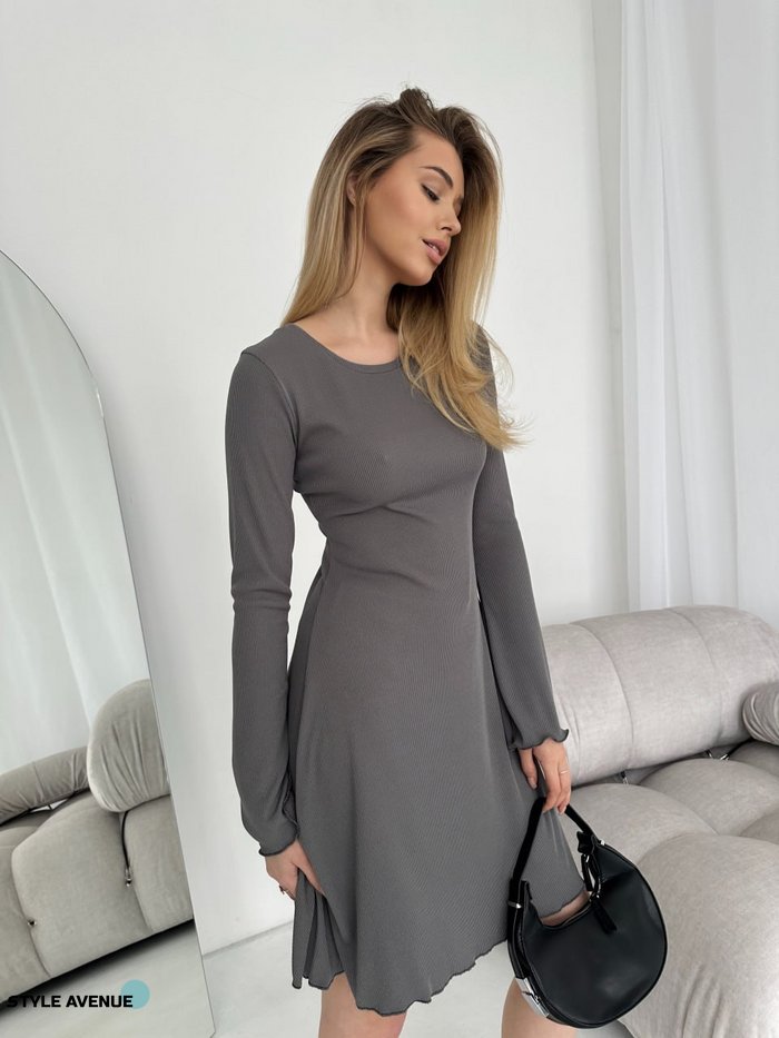 Женское платье мини цвет серый р.42/44 453543 453543 фото