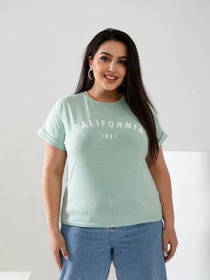 Женская футболка California цвет мятный р.42/46 432427 432427 фото