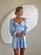 Женское платье мини из сатина цвет голубой р.42 459583 459583 фото 2