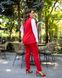 Жіночий костюм двійка брюки з жилетом червоного кольору розмір р.48/50 374442 379600 фото 3
