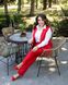 Жіночий костюм двійка брюки з жилетом червоного кольору розмір р.48/50 374442 379600 фото 2