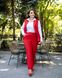 Женский костюм двойка брюки с жилетом красного цвета размер р.48/50 374442 379600 фото