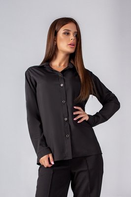 Женская классическая рубашка черного цвета р.44/46 383018 383018 фото