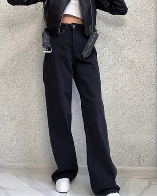 Женские джинсы палаццо цвет черный р.28 448943 448943 фото