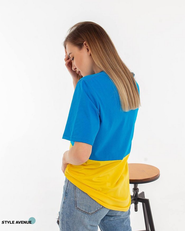 Женская футболка цвет желто-голубой 432082 432082 фото
