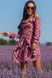 Женское платье с поясом цвет лиловый в черный горох р.42/44 437858 437858 фото