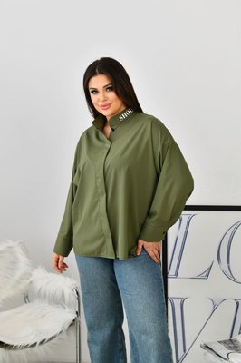 Женская блуза из софта цвет хаки р.60/62 452870 452870 фото