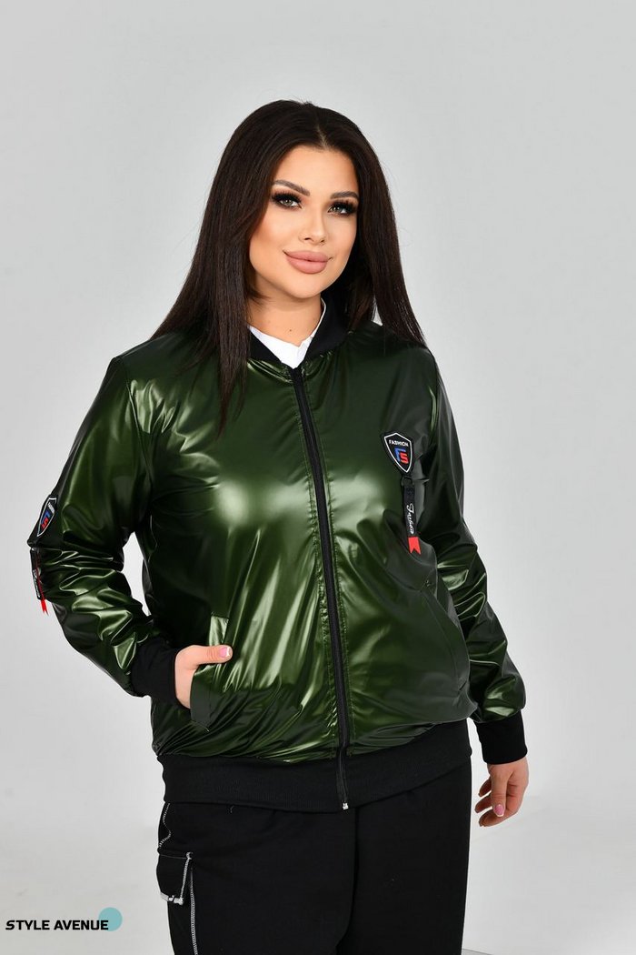 Женская куртка цвет зеленый р.48/50 453432 453432 фото