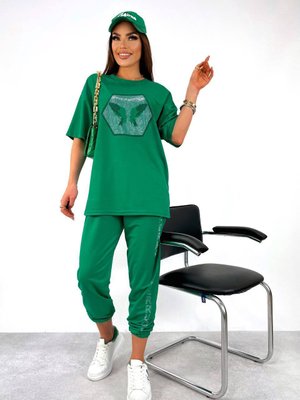 Жіночий спортивний костюм двійка зеленого кольору р.46/48 363257 363257 фото