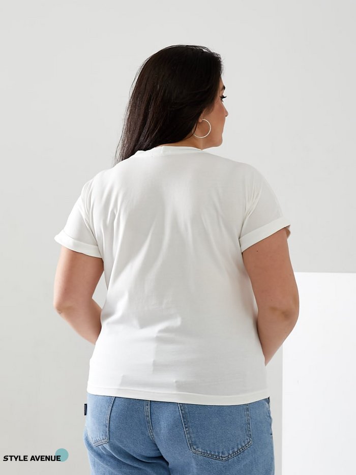 Женская футболка HIP-HOP цвет молочный р.48/50 433165 433165 фото