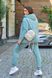 Жіночий спортивний костюм трійка на флісі колір бірюзовий р.48/50 443673 443673 фото 2
