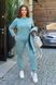 Жіночий спортивний костюм трійка на флісі колір бірюзовий р.48/50 443673 443673 фото 3