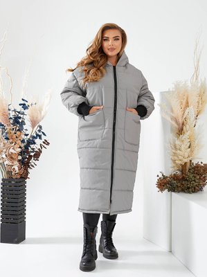 Женская тёплая зимняя куртка оливкового цвета р.54/56 377579 377577 фото