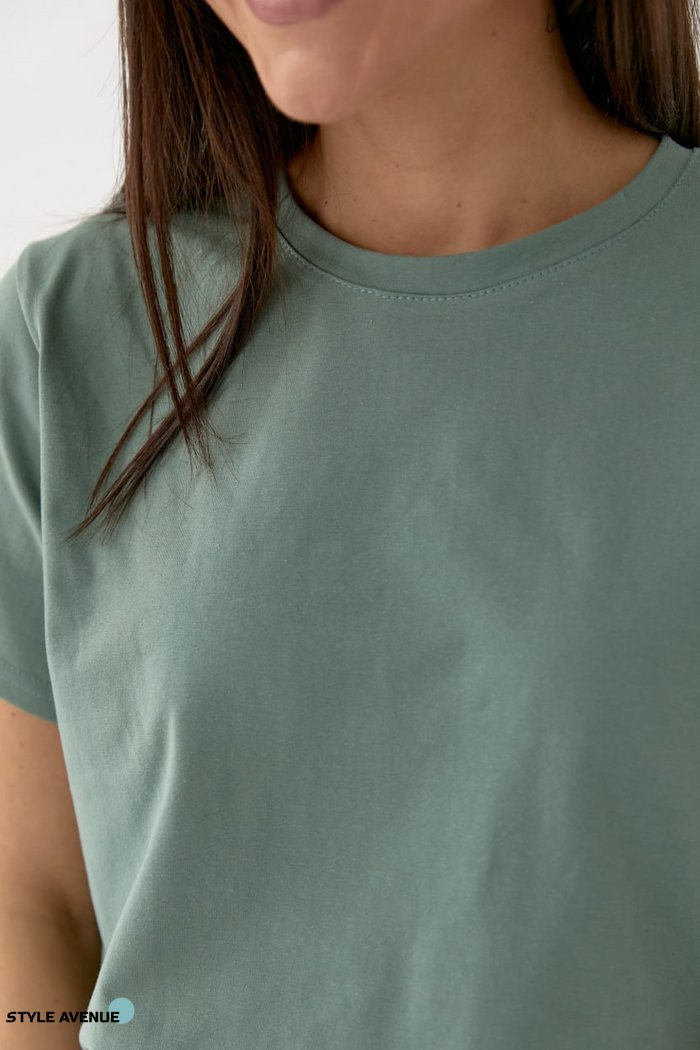 Женская базовая футболка цвет мята р.L 438012 438012 фото